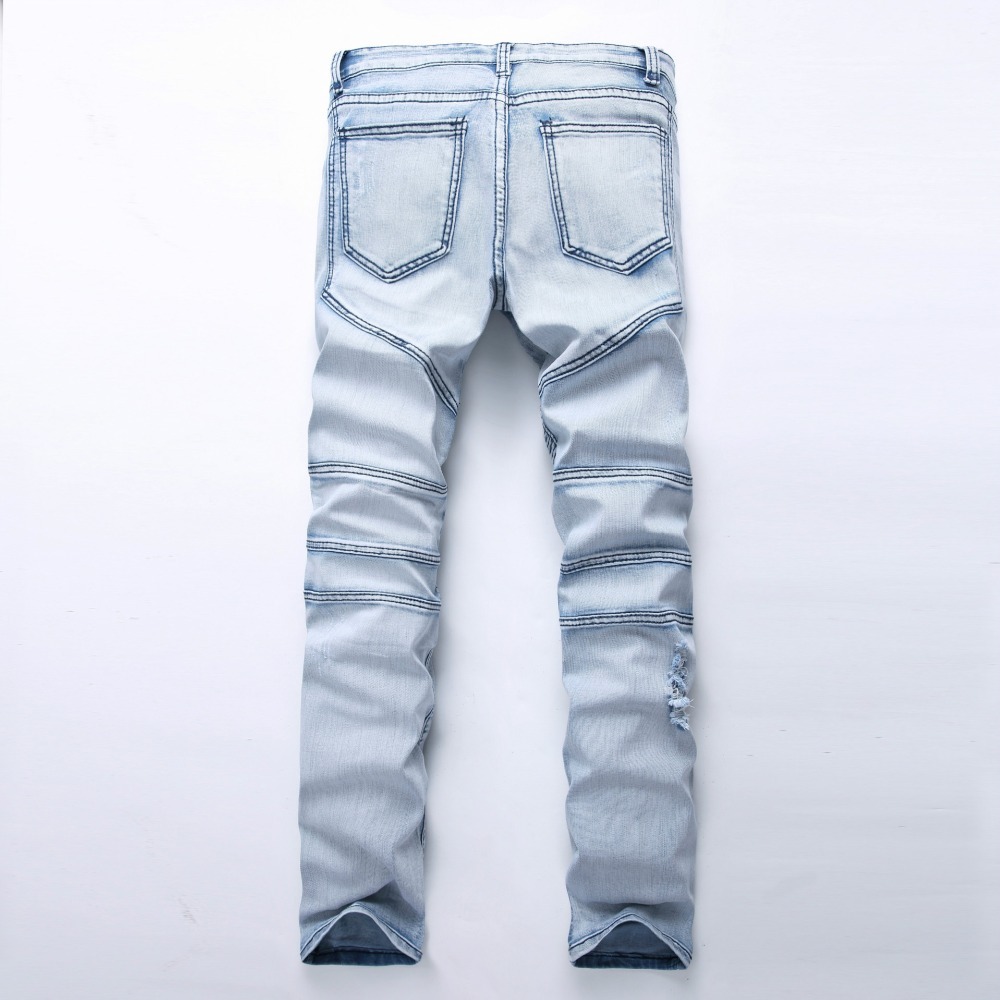 Mens Skinny Jean Distressed Slim Elastic Jeans Denim Biker Jeans Hip hop Pants Washed Ripped Jeans plus size 28-42,YA558 201223