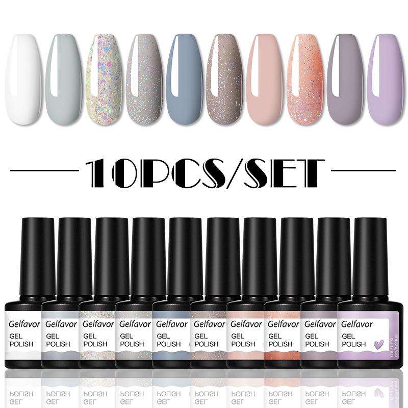 Gelfavor Gel Nail Polish Set 10Pcs Hybrid Varnishes UV LED Lamp Gel Kits Base Top Coat For Nails Art Manicure Polish Set
Gelfavor Gel Nail Polish Set 10Pcs Hybrid Varnishes UV LED Lamp Gel Kits Base Top Coat For Nails Art Manicure Polish Set