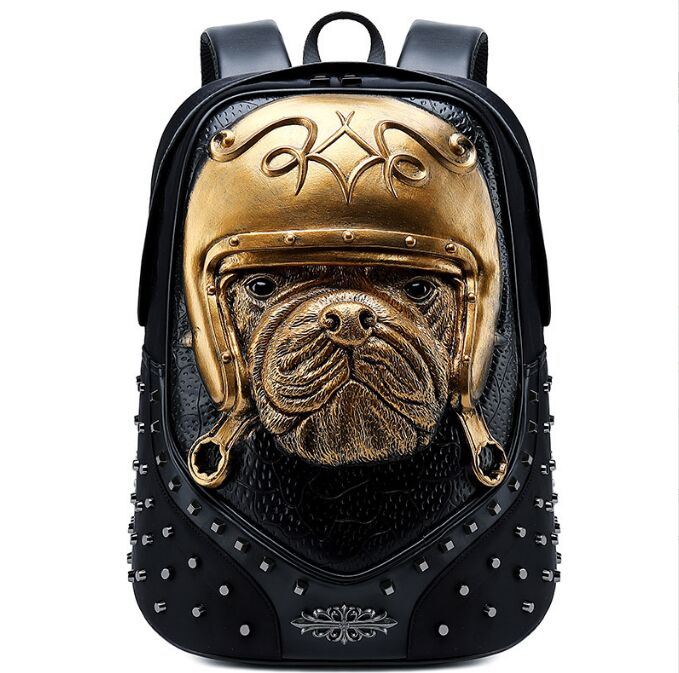 New Style 3D wolf head backpack special cool shoulder bags for teenage girls leather laptop boys school bags