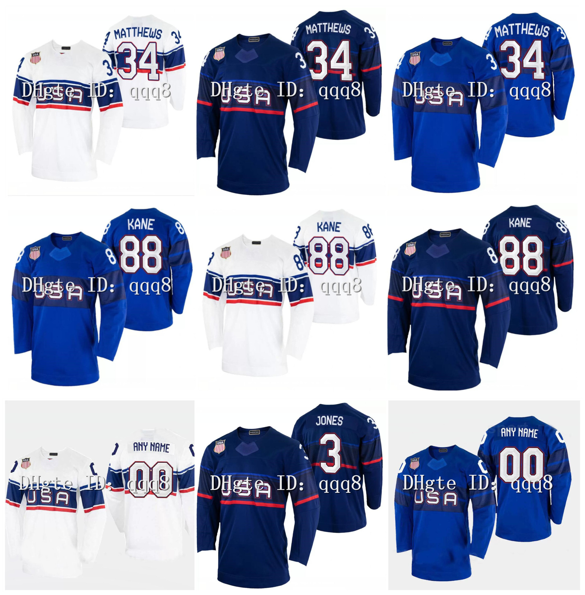 USA 2022 Winter hockey Jersey 34 Auston Matthews 88 Patrick Kane 9 Jack Eichel 19 Matthew Tkachuk 3 Seth Jones 43 Quinn Hughes 23 Adam Fox 13 Johnny Gaudre Jerseys, Youth size s/m l/xl
USA 2022 Winter hockey Jersey 34 Auston Matthews 88 Patrick Kane 9 Jack Eichel 19 Matthew Tkachuk 3 Seth Jones 43 Quinn Hughes 23 Adam Fox 13 Johnny Gaudre Jerseys, Youth size s/m l/xl