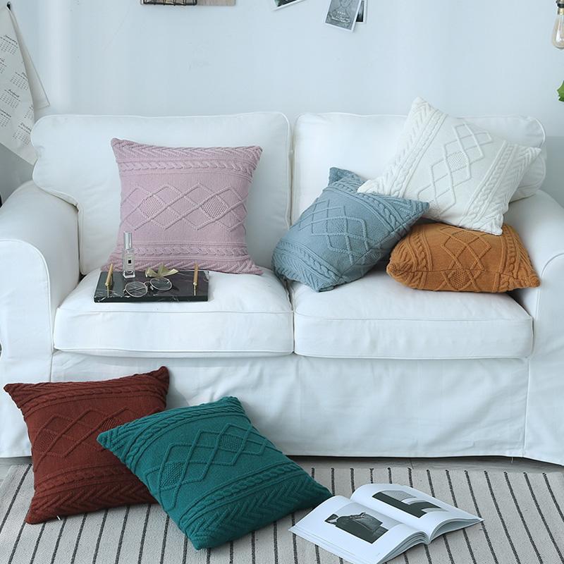 Geometric Cotton Knit Cushion Cover Decorative Yellow White Blue Pink Pillow Cover Soft For Home Sofa Bed Living Room 45x45cm
Geometric Cotton Knit Cushion Cover Decorative Yellow White Blue Pink Pillow Cover Soft For Home Sofa Bed Living Room 45x45cm