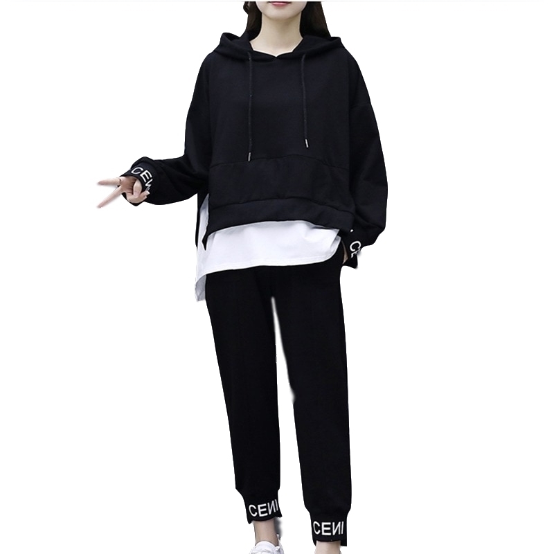 Sports suit female autumn and winter student wear Korean version of loose fashion women' bikes casual two piece set women 201104, White suit
Sports suit female autumn and winter student wear Korean version of loose fashion women' bikes casual two piece set women 201104, White suit