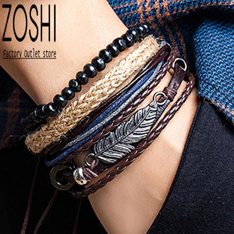 4pcs/set Gun Black Feather Charm Bracelet Fashion Vintage Wood Bead Handmade Punk Men Weave Leather Bracelet For Women Jewelry
4pcs/set Gun Black Feather Charm Bracelet Fashion Vintage Wood Bead Handmade Punk Men Weave Leather Bracelet For Women Jewelry