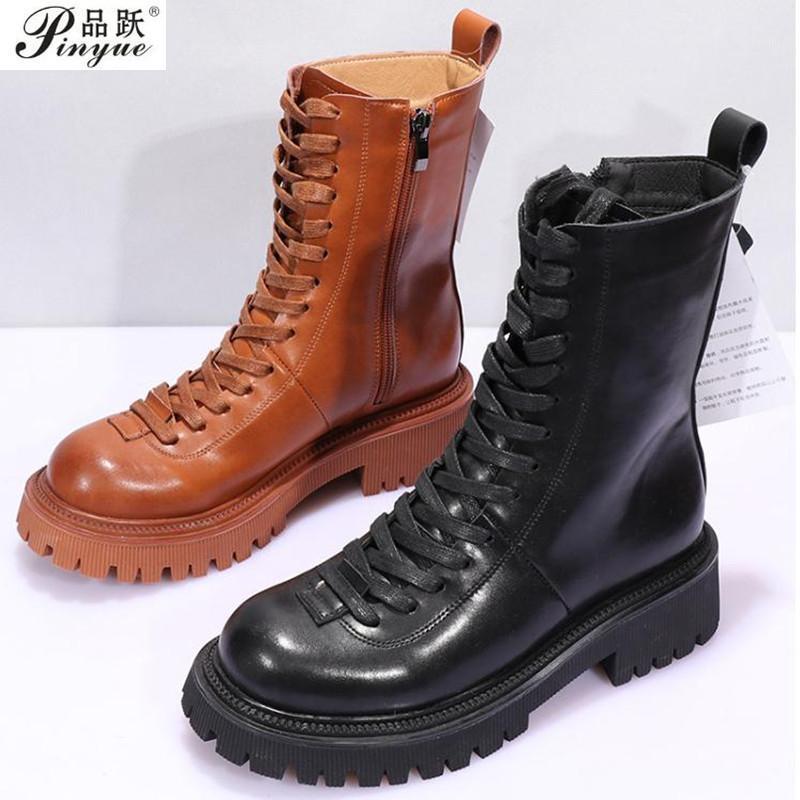 Fashion Vintage Brown Short Boots Women Combat Boots Autumn Platform Gothic Shoes Top layer cowhide motorcycle1, Single shoes
Fashion Vintage Brown Short Boots Women Combat Boots Autumn Platform Gothic Shoes Top layer cowhide motorcycle1, Single shoes
