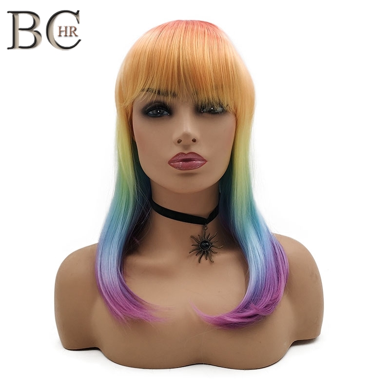 Rainbow Color Straight Hair Wig for Women Synthetic Wig Machine Made with Flat Bang Cosplay Wig Free Shipping, Muli color
Rainbow Color Straight Hair Wig for Women Synthetic Wig Machine Made with Flat Bang Cosplay Wig Free Shipping, Muli color