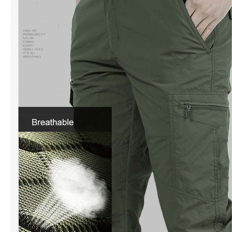 Waterproof Hiking Pants Men Pockets Lightweight Quick Dry Outdoor Mountain Climbing Trousers Camping Trekking Fishing Sport Pant 201110