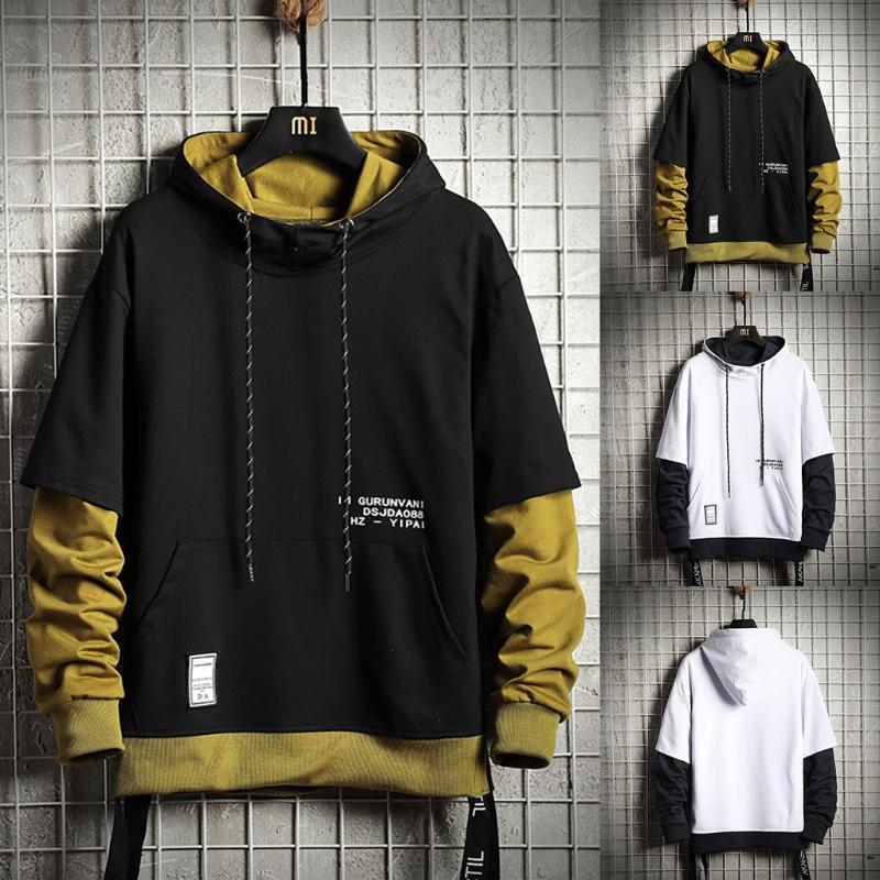 2020 -5XL Men's New Fashion Loose Stitching Fake Two-piece Hooded Sweatshirt Top Drawstring Hooded Head Tops Drop Shipping
2020 -5XL Men's New Fashion Loose Stitching Fake Two-piece Hooded Sweatshirt Top Drawstring Hooded Head Tops Drop Shipping
