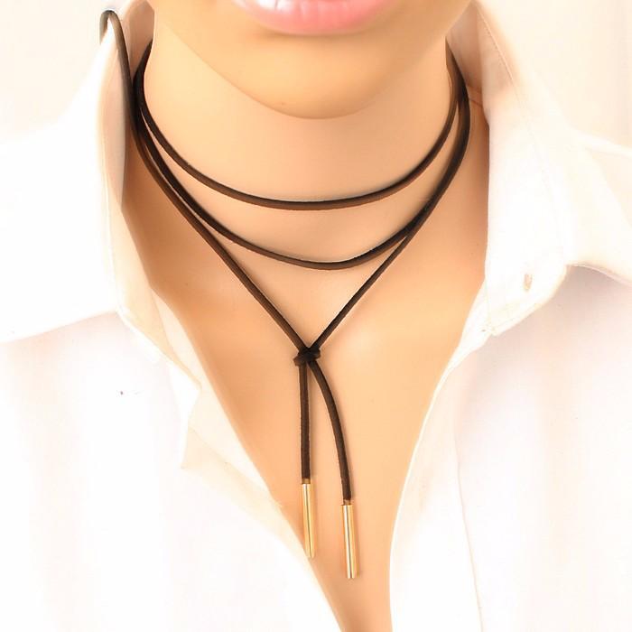 Elegant Fashion women Long Black Leather Rope Gold Tube False choker Collar Necklace 150 cm women
Elegant Fashion women Long Black Leather Rope Gold Tube False choker Collar Necklace 150 cm women