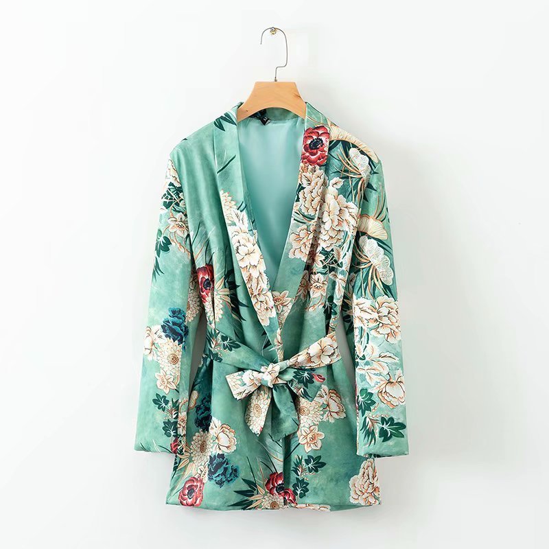 Fashion suit pants suit 2019 summer temperament new women's printing loose suit jacket casual wide leg pants twopiece T200818