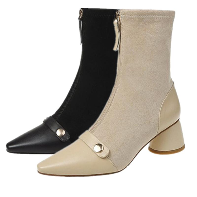 Winter Plus Velvet Solid Color Pointed Toe Women's Boots Fashion Round-heel PU Stitching Upper Zipper Wear Mid-calf Short Boots, Beige
Winter Plus Velvet Solid Color Pointed Toe Women's Boots Fashion Round-heel PU Stitching Upper Zipper Wear Mid-calf Short Boots, Beige