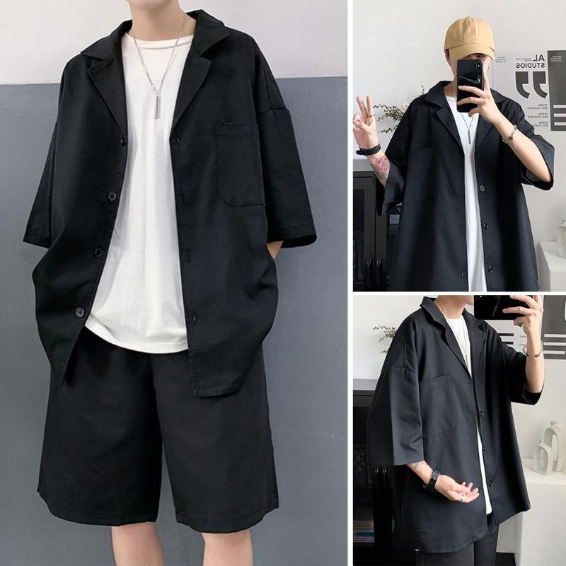 Men Summer Fashion Casual Short Sleeves Pockets Shirt Top Shorts Pants Suit Loose Straight Cylinder Active Pants, Black
Men Summer Fashion Casual Short Sleeves Pockets Shirt Top Shorts Pants Suit Loose Straight Cylinder Active Pants, Black