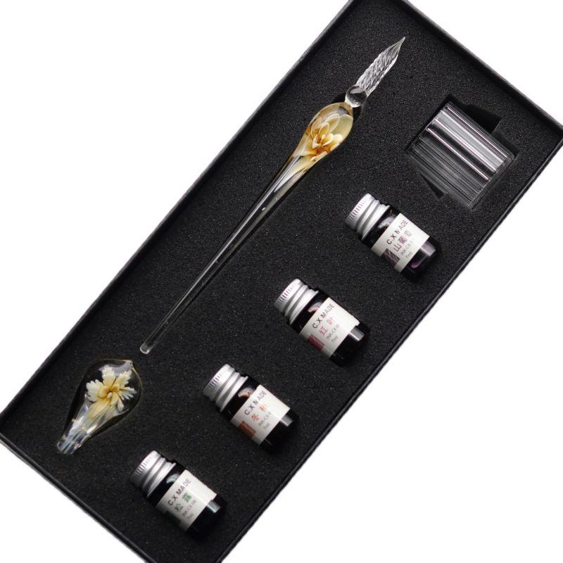 7PCS/SET Handmade Floral Glass Pen Dip Writing Ink Signature Pens Set for School Stationery Gifts Art Decoration Supplies M5TB, Red
7PCS/SET Handmade Floral Glass Pen Dip Writing Ink Signature Pens Set for School Stationery Gifts Art Decoration Supplies M5TB, Red