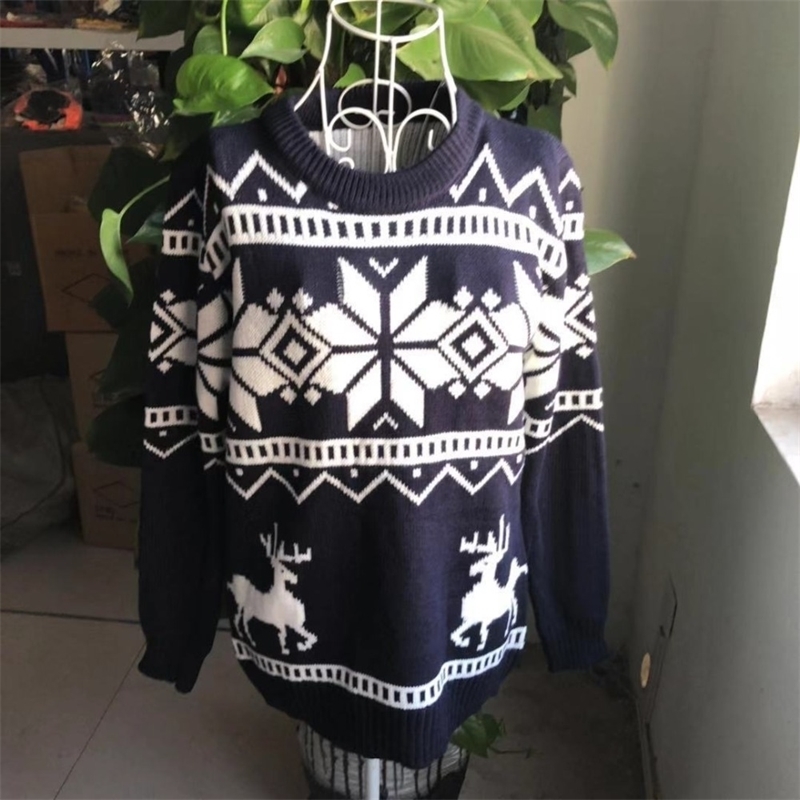 Fashion Christmas Sweaters England Style Deer Pullovers Reindeer Slim O-Neck Men Sweater 201119
