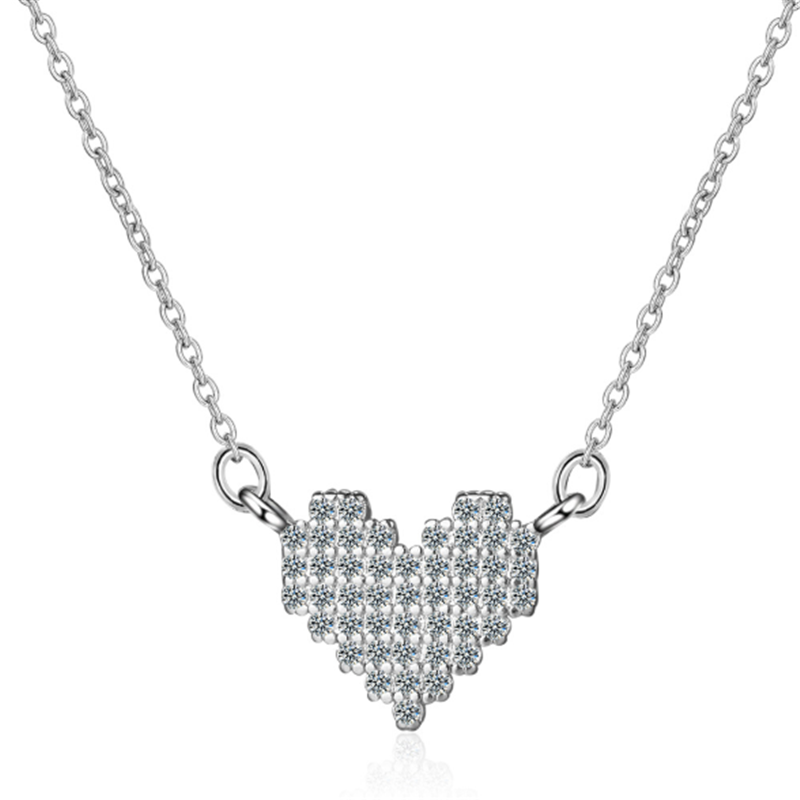 Korean fashion simple and sweet temperament wild two-color heart-shaped short female silver plated necklaces SE091
Korean fashion simple and sweet temperament wild two-color heart-shaped short female silver plated necklaces SE091