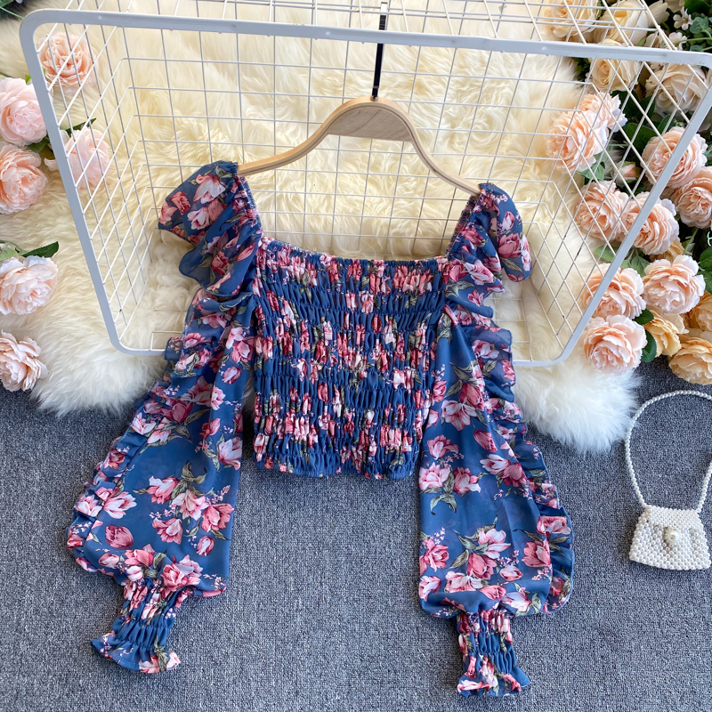 2021 New Singiny women chiffon ruched blouse spring turtleneck plissado puff elastic floral tops short impression blouses FQGR, Dark blue
2021 New Singiny women chiffon ruched blouse spring turtleneck plissado puff elastic floral tops short impression blouses FQGR, Dark blue