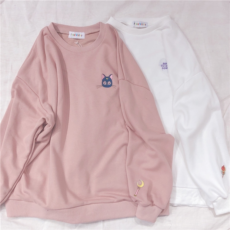 Woherb Spring Summer Harajuku Kawaii Thin Sweatshirt Women Sailor Moon Embroidery Cosplay Long Sleeve Tops Hoodie 21262 201102, Black
Woherb Spring Summer Harajuku Kawaii Thin Sweatshirt Women Sailor Moon Embroidery Cosplay Long Sleeve Tops Hoodie 21262 201102, Black