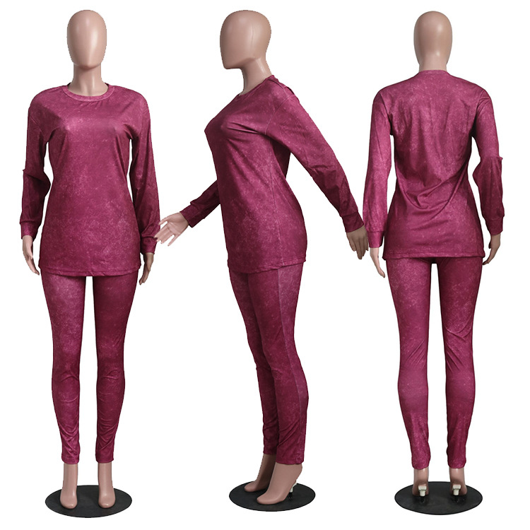 Pants Spot 2023 European and American women's fashion urban casual printed solid color suit