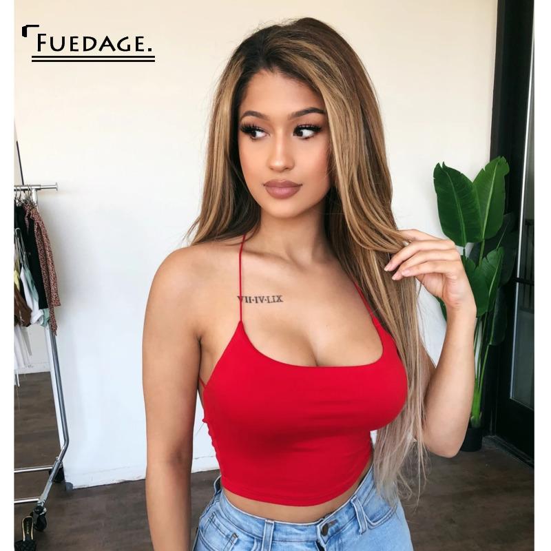 Fuedage Sexy Red Crop Top Criss-Cross Sleeveless Backless Summer Tank Tops Spaghetti Strap Solid Party Club Tops Women 2020, Brown
Fuedage Sexy Red Crop Top Criss-Cross Sleeveless Backless Summer Tank Tops Spaghetti Strap Solid Party Club Tops Women 2020, Brown