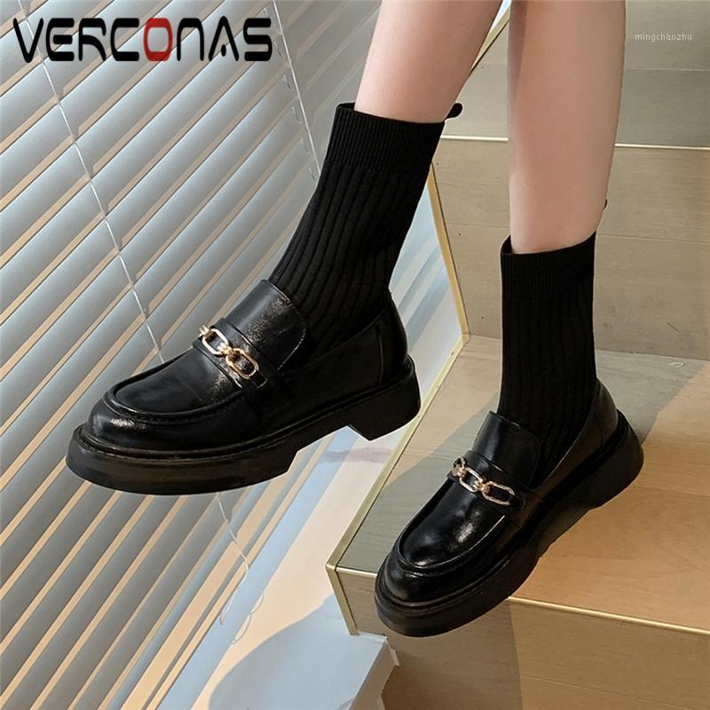 VERCONAS Concise Ankle Boots For Women Genuine Leather Shoes Woman New Metal Decoration Platform Thick Heels Autumn Winter Boots1, Blackd
VERCONAS Concise Ankle Boots For Women Genuine Leather Shoes Woman New Metal Decoration Platform Thick Heels Autumn Winter Boots1, Blackd