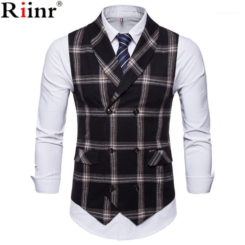 Riinr 2018 New Slim Fit Mens Waistcoat Casual Suit Vest Men Plaid Style Men Chalecos Hombre Business Dress Vest Sleeveless Gilet1, Black 
Riinr 2018 New Slim Fit Mens Waistcoat Casual Suit Vest Men Plaid Style Men Chalecos Hombre Business Dress Vest Sleeveless Gilet1, Black