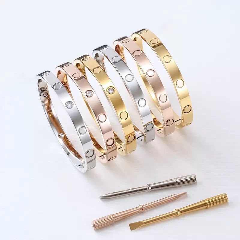 luxury Bangle female stainless steel screwdriver couple bracelet mens fashion jewelry Valentine Day gift for girlfriend accessories wholesale