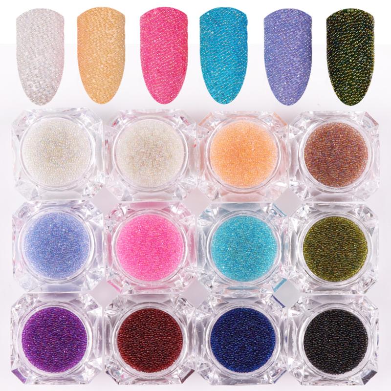 5g / Box Nail Glitter 0.8mm AB Crystal Glass Nail Art 12 Colors Caviar Beads 3D Pixie Mermaid Tips Manicure Decoration
5g / Box Nail Glitter 0.8mm AB Crystal Glass Nail Art 12 Colors Caviar Beads 3D Pixie Mermaid Tips Manicure Decoration