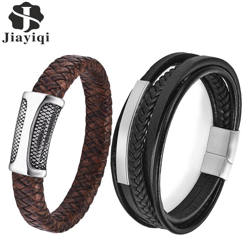 Unique Stainless Steel Buckle Bracelet for Men Brown Braided Stainless Steel Mutilayer Wrap Bracelets Fashion Punk Male Jewelry
Unique Stainless Steel Buckle Bracelet for Men Brown Braided Stainless Steel Mutilayer Wrap Bracelets Fashion Punk Male Jewelry