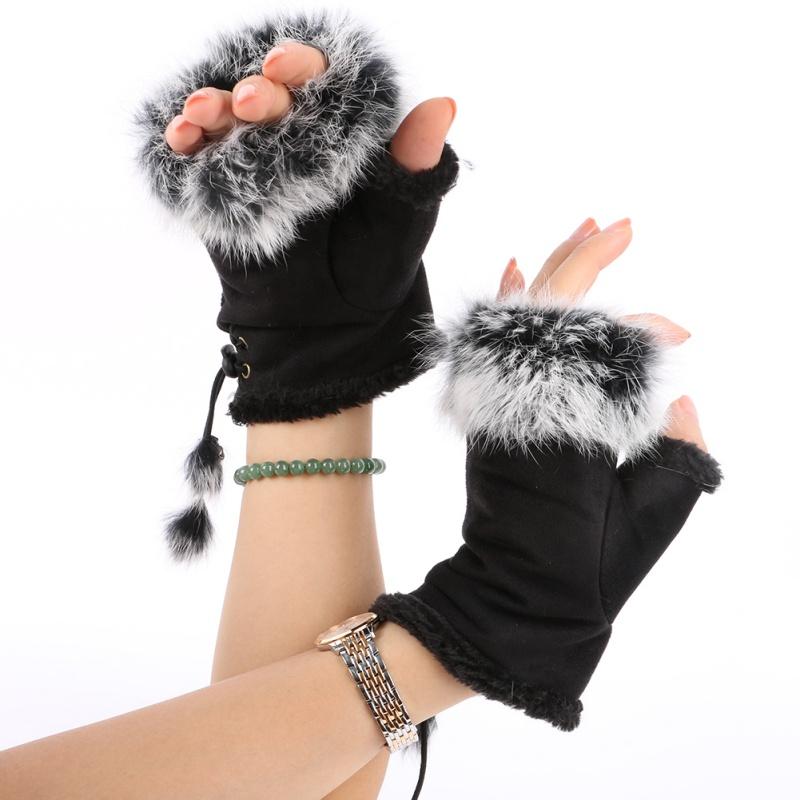 Five Fingers Gloves Women Faux Fur Hand Fingerless Mittens Warm Leather Suede Warmer Wrist GlovesWinter
Five Fingers Gloves Women Faux Fur Hand Fingerless Mittens Warm Leather Suede Warmer Wrist GlovesWinter