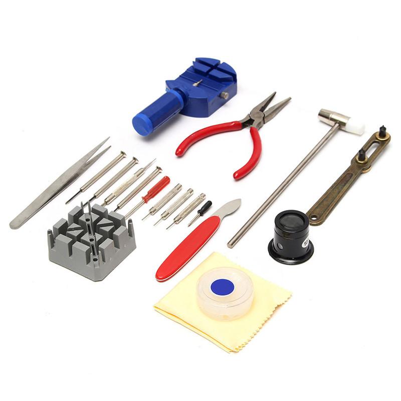 19PCS Professional Watch Repair Tools Kit Case Remover Opener Holder Screwdriver Tweezer Watch Tools Set Accessories