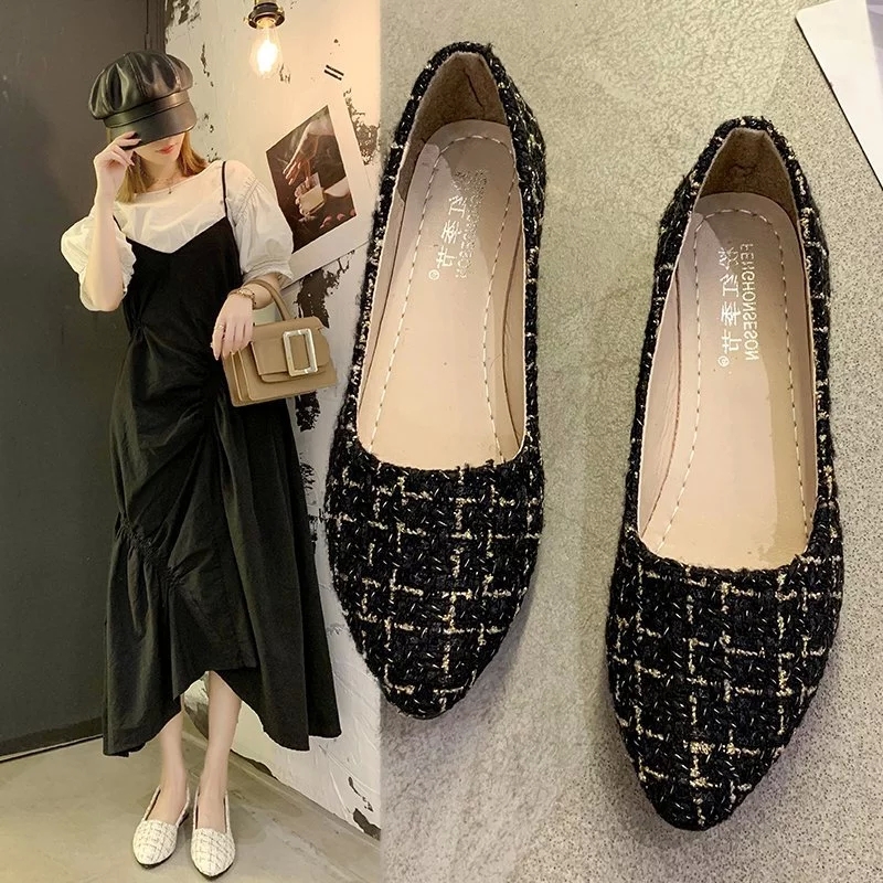 Women Wool Plaid Flats Spring Autumn Pointed Toe Slip on Flat Shoes For Woman Loafers Boat Shoes Comfortable Ladies 8445N #ec25, Black
Women Wool Plaid Flats Spring Autumn Pointed Toe Slip on Flat Shoes For Woman Loafers Boat Shoes Comfortable Ladies 8445N #ec25, Black