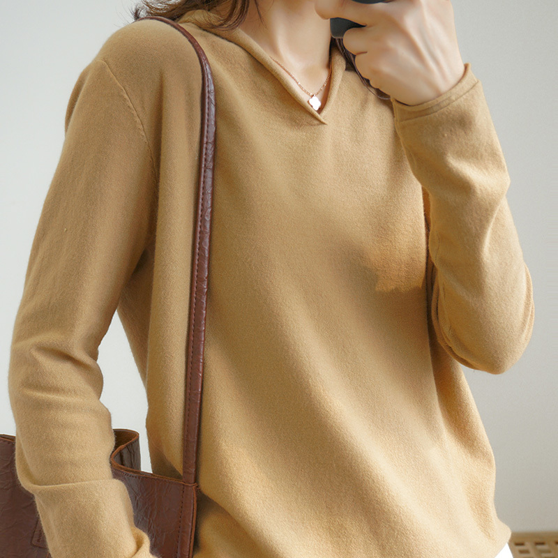High quality Pullover knitted cashmere sweater long sleeve V-collar sweater women pull femme nouveaute 201225