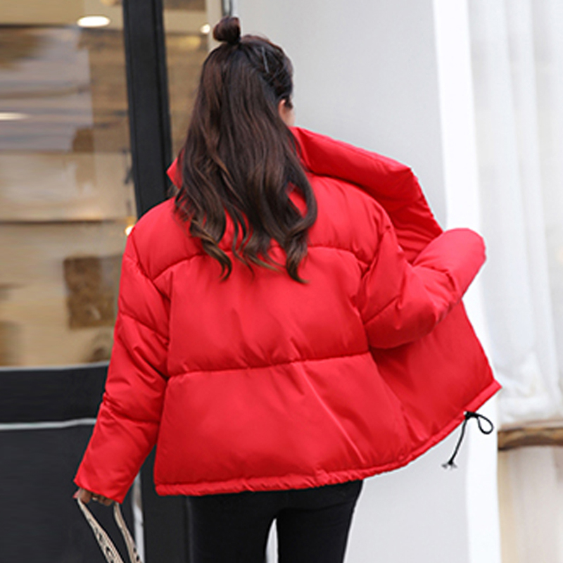 2019 Women Winter Jacket Stand Collar With Two Big Pocket Female Coat Cotton Padded Womens Casaco Feminina Inverno Warm T200319