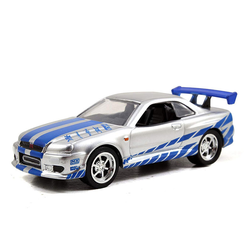 Brian's 1/55 Skyline Fast Nissan and GTR Furious R34 Simulation Metal Diecast Model Cars Kids Toys