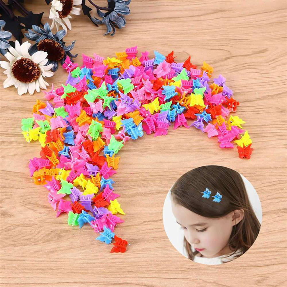 2050100pcs Butterfly Hair Clips Mixed Color Mini Hair Claws Barrettes Clamps Jaw Headwear Hair Styling Accessories Beauty Tool2159