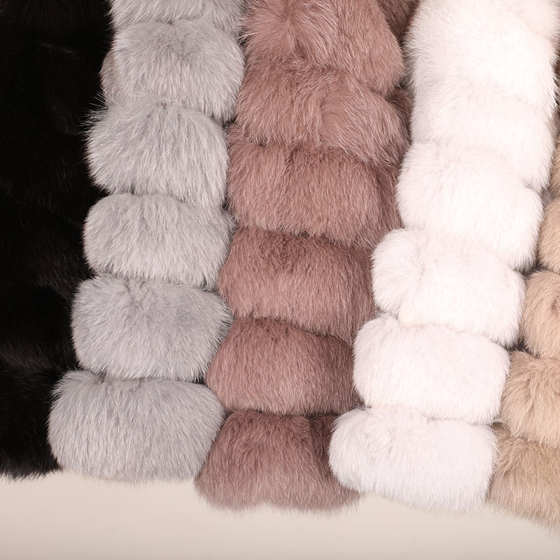 Natural Real Fur Coat Women Winter 50CM natural fur Vest Jacket Fashion Outwear Real Fur Vest Coat 201209
