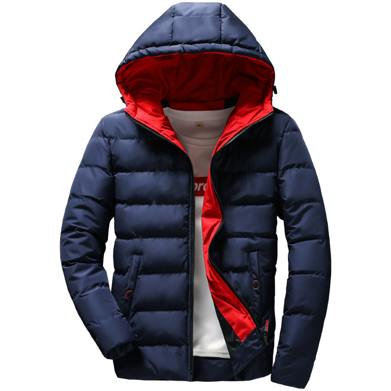 Mens Winter Jacket Parka Coat White Puffer Jacket Men Outdoor Hooded Jacket Zipper Up Slim Fit Thick Coat Cotton Plus Size 4XL 201027