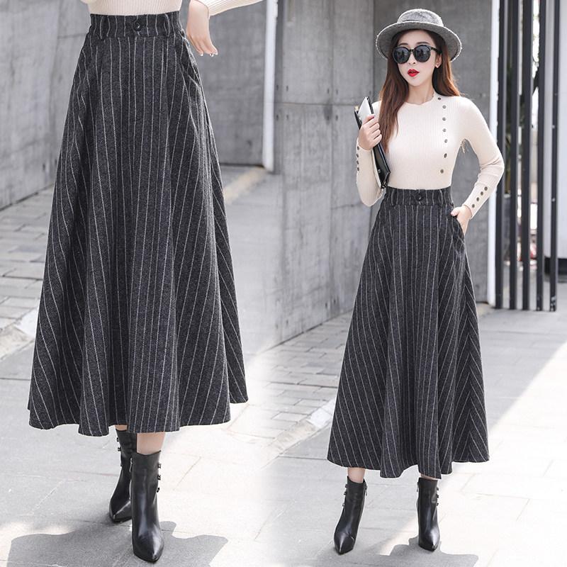 HAYBLST Brand Woman Skirt 2021 Fall Winter Skirts Womens Plus Size Clothes Tall Waist Korean Style Striped Woolen Cloth Clothing, Black
HAYBLST Brand Woman Skirt 2021 Fall Winter Skirts Womens Plus Size Clothes Tall Waist Korean Style Striped Woolen Cloth Clothing, Black