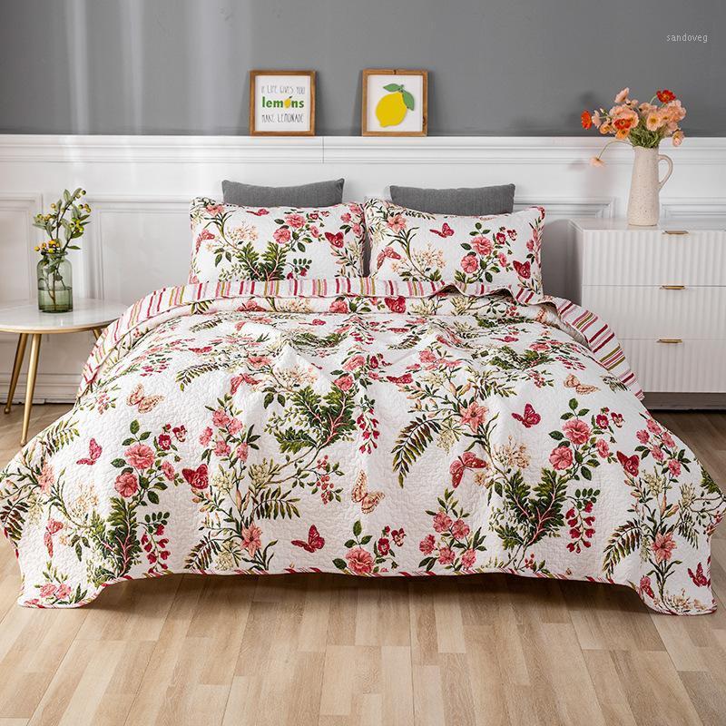Flowers Print BedSpreads Cotton Quilt Sets 3PCS Bed Cover With 2*Shams Queen Size Coverlet Summer Blanket1, As picture
Flowers Print BedSpreads Cotton Quilt Sets 3PCS Bed Cover With 2*Shams Queen Size Coverlet Summer Blanket1, As picture