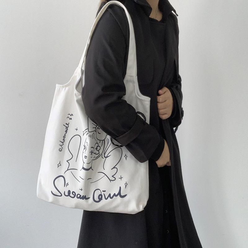 New Japanese Tote Shopping Bag for Lady 2021 Literary Cartoon Canvas Shoulder Bag Women Students Cotton Cloth Eco Shopper, 01
New Japanese Tote Shopping Bag for Lady 2021 Literary Cartoon Canvas Shoulder Bag Women Students Cotton Cloth Eco Shopper, 01