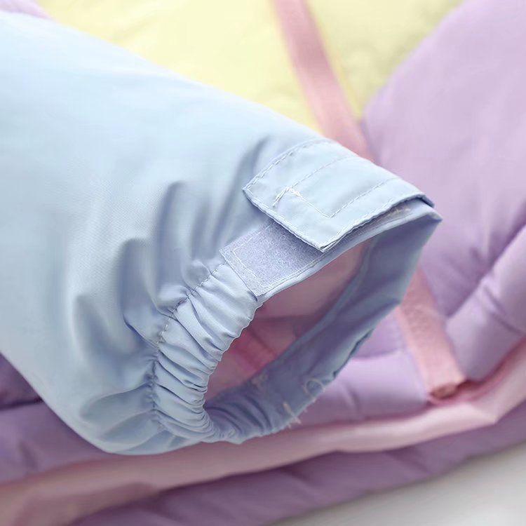 Flectit Lazy Pastel Puffer Jacket With Hood Warm Padded Coat Women Winter Rainbow Bomber Jacket Harajuku * 201023