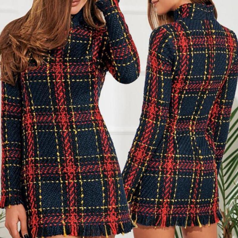 Casual Dresses Tweed Dress For Women Wool Long Sleeve 2021 Autumn Winter Vintage Plaid Ladies Woolen Elegant Female Houndstooth Mini, Gray
Casual Dresses Tweed Dress For Women Wool Long Sleeve 2021 Autumn Winter Vintage Plaid Ladies Woolen Elegant Female Houndstooth Mini, Gray