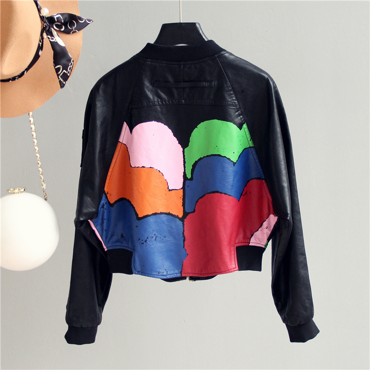 Autumn Women Plutonium New Printing Zippers Short Female Jacket Pockets Fake Leather Ladys Jackets F6fk, Black.
Autumn Women Plutonium New Printing Zippers Short Female Jacket Pockets Fake Leather Ladys Jackets F6fk, Black.