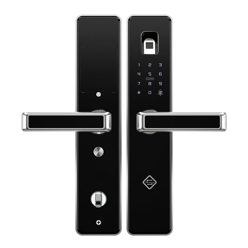 PINEWORLD Biometric Fingerprint Smart LockHandle Electronic Door LockFingerprintRFIDKey Touch Screen Digital Password Lock 2013101922