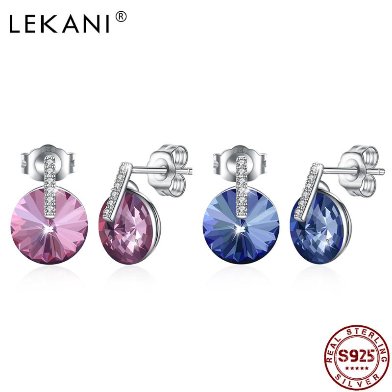 Stud LEKANI Round Colorful Austria Crystal Earring Genuine 925 Sterling Silver Women Earrings Fine Jewelry Trendy Party Gift
Stud LEKANI Round Colorful Austria Crystal Earring Genuine 925 Sterling Silver Women Earrings Fine Jewelry Trendy Party Gift