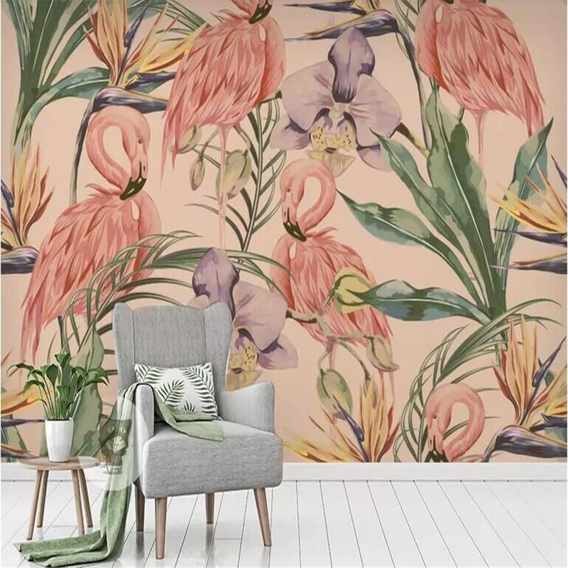 Flamingo flower bird plant tropical rainforest background wall factory wholesale wallpaper mural custom photo wall, As pic
Flamingo flower bird plant tropical rainforest background wall factory wholesale wallpaper mural custom photo wall, As pic