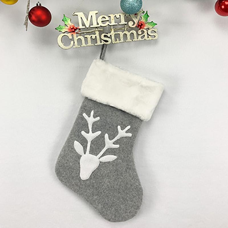 Christmas Stockings Holder Tree Ornaments Deer Sacks Xmas Gift Bags Presents Kids Decorations Wall Art Socks Stuffers Home Room