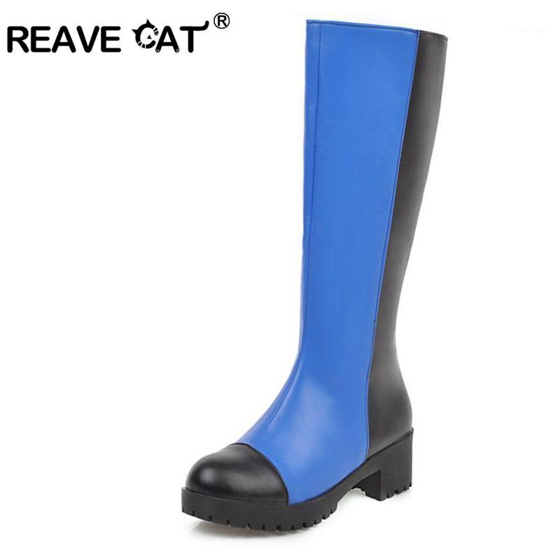 REAVE CAT Knees Boots Round Toe Ridding Anti slip Waterproof Platform Zipper Mixed Colors Big Size 34-43 White Black White1, Blue
REAVE CAT Knees Boots Round Toe Ridding Anti slip Waterproof Platform Zipper Mixed Colors Big Size 34-43 White Black White1, Blue
