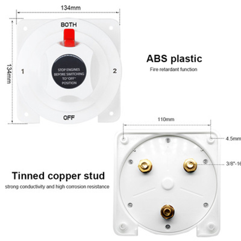 4 Way Selection Switch Selector Marine Switches Battery Engine Start on Off System for Boat RV Universal 6V-32V