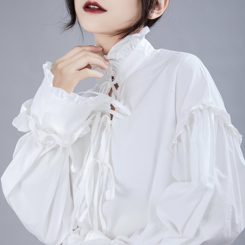 New 2021 Female Spring Sweet Blouses Ruffled Puff Courthouse Retro Turtleneck Hollow Out White Shirts Loose Tops Zi0i
New 2021 Female Spring Sweet Blouses Ruffled Puff Courthouse Retro Turtleneck Hollow Out White Shirts Loose Tops Zi0i