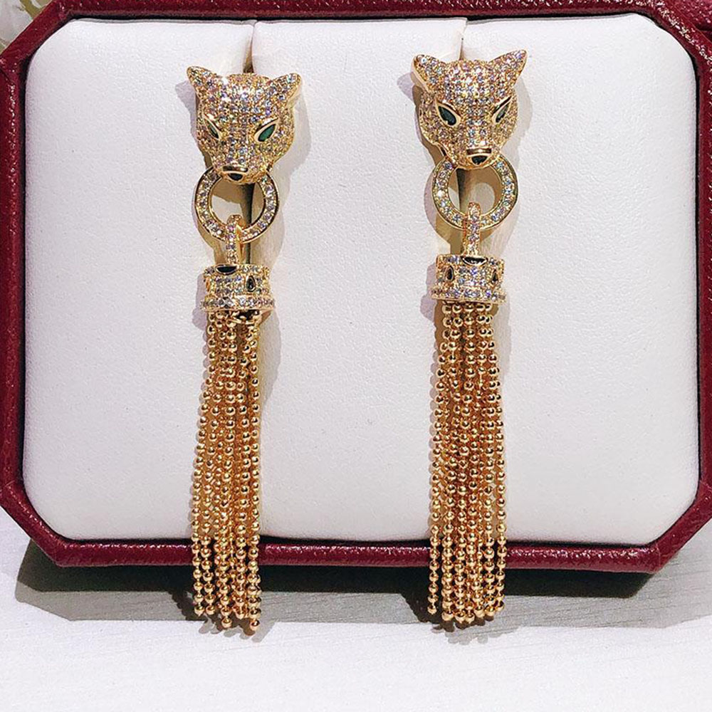 Fashion personality domineering street style tassels leopard Earrings party high quality free shipping women Silver needle 925